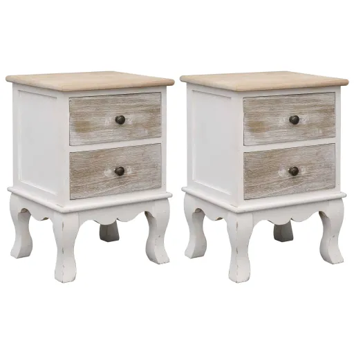 Mesas de Cabeceira 35x30x50 cm   Madeira de Paulownia (2 pcs)