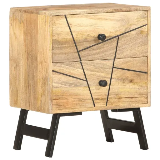 Mesa de Cabeceira 40x30x50 cm Madeira de Mangueira Maciça