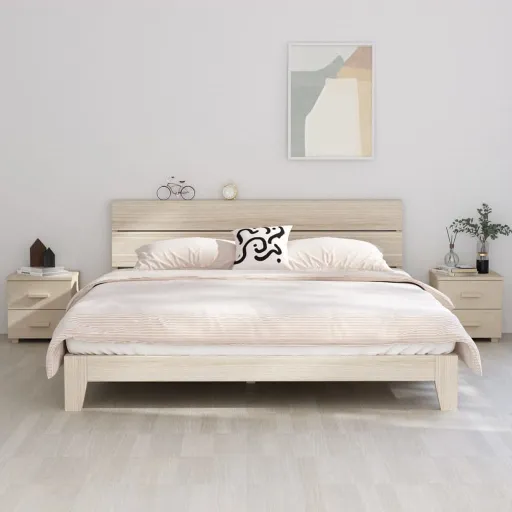 Mesas Cabeceira   HAMAR 40x35x44,5 Pinho Maciço Castanho-Mel (2 pcs)