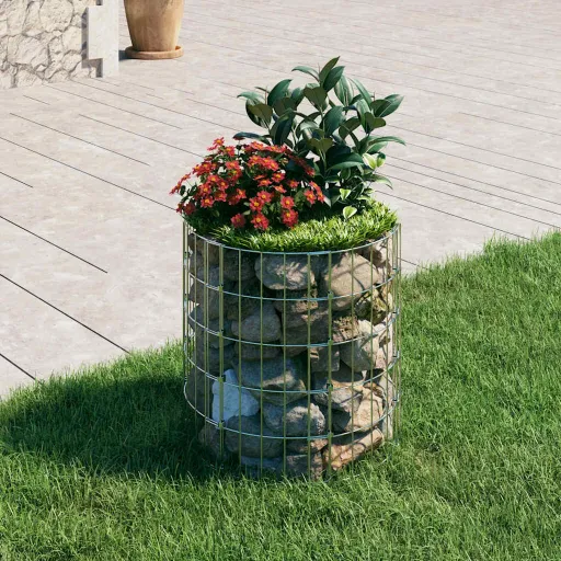 Canteiro Elevado/Cesto Gabião em Poste Ø50x50cm Aço Galvanizado