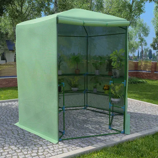 Estufa com Prateleiras 227x223 cm Aço