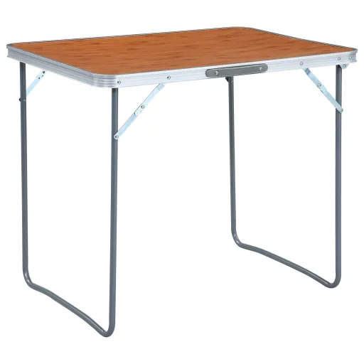 Mesa de Campismo Dobrável com Estrutura Metal 80x60 cm