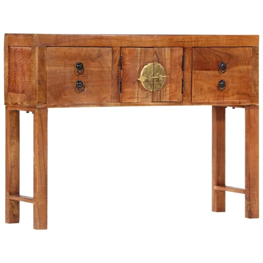 Mesa Consola 120x32x80 cm Madeira de Mangueira Áspera Maciça