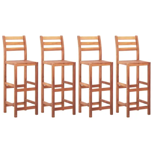 Cadeiras de Bar   Madeira de Acácia Maciça (4 pcs)
