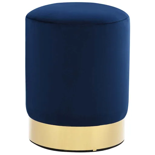 Banco 28 x 36 cm Veludo Azul e Dourado