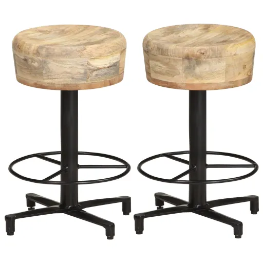 Bancos de Bar   52 cm Madeira de Mangueira Maciça (2 pcs)