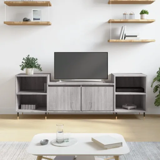 Móvel de TV 160x35x55 cm Derivados de Madeira Cinzento Sonoma