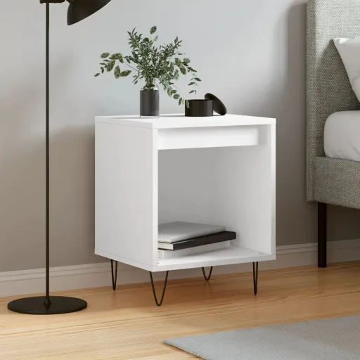 Mesa de Cabeceira 40x35x50 cm Derivados de Madeira Branco