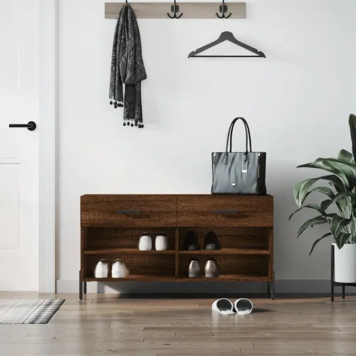 Banco Sapateira 102x35x55 cm Deriv. Madeira Carvalho Castanho