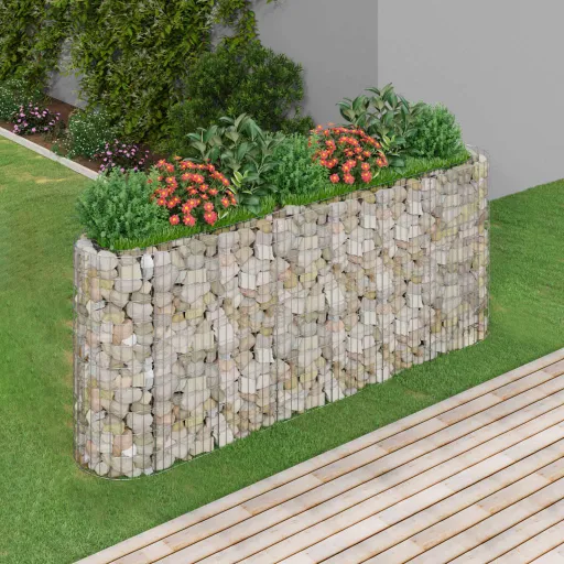Canteiro Elevado/Cesto Gabião 260x50x100 cm Ferro Galvanizado
