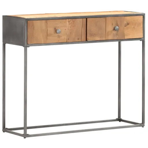Mesa Consola 90x30x75 cm Madeira Recuperada Maciça