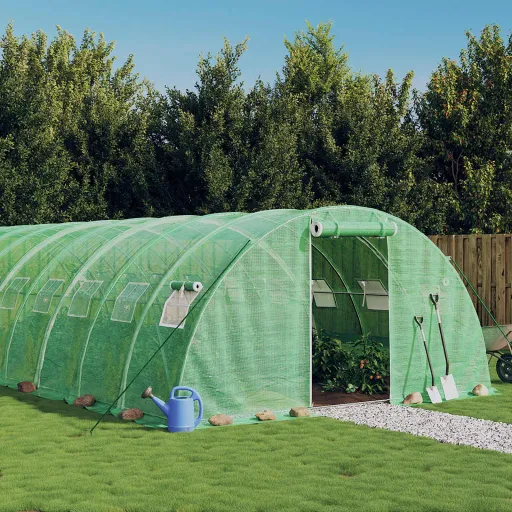 Estufa com Estrutura de Aço 48 m² 12x4x2 m Verde