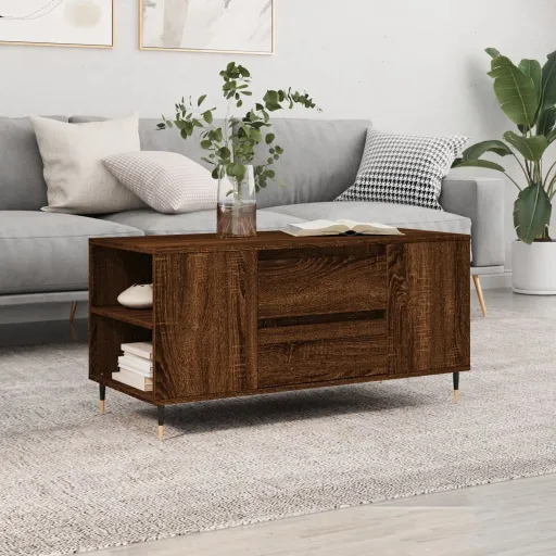 Mesa de Centro Derivados de Madeira Carvalho Castanho