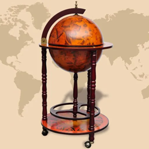 Suporte para Garrafas de Vinho Forma de Globo Madeira Eucalipto