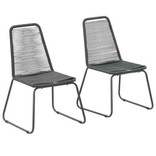 Cadeiras de Exterior   Vime PE Preto (2 pcs)