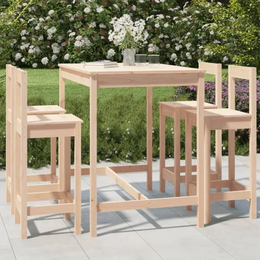 Conjunto de Bar para Jardim Pinho Maciço (5 pcs)