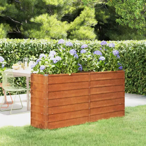 Canteiro de Jardim 160x40x77 cm Aço Corten Cor Enferrujado