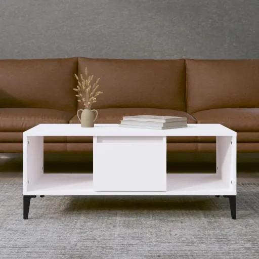 Mesa de Centro 90x50x36,5 cm Derivados de Madeira Branco