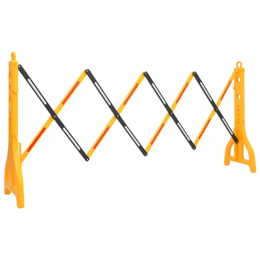Barreira de Trânsito Dobrável 250x38x96 cm Amarelo e Preto