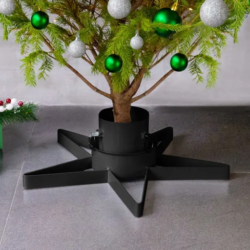 Suporte para Árvore de Natal 47x47x13,5 cm Preto
