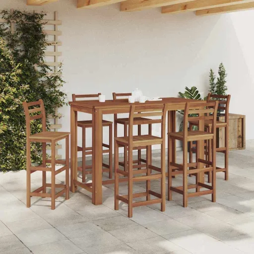 Mesa de Bar em Madeira de Acácia Maciça 150x70x105 cm