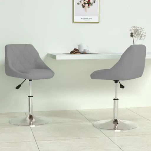 Cadeiras de Jantar Giratórias   Veludo Cinzento-Claro (2 pcs)