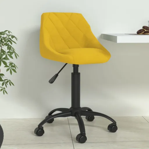 Cadeira de Jantar Veludo Amarelo Mostarda