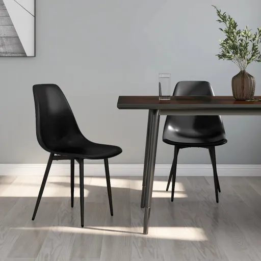 Cadeiras de Jantar   PP Preto (2 pcs)