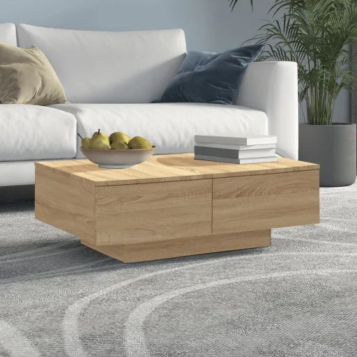 Mesa de Centro 90x60x31 cm Derivados de Madeira Carvalho Sonoma