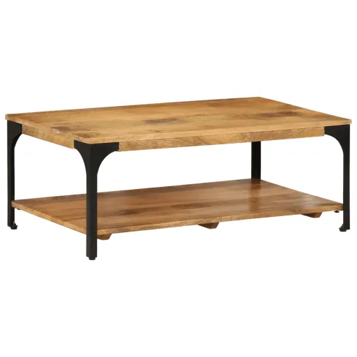 Mesa de Centro 2 Prateleiras 100x55x38cm Mangueira Maciça e Aço