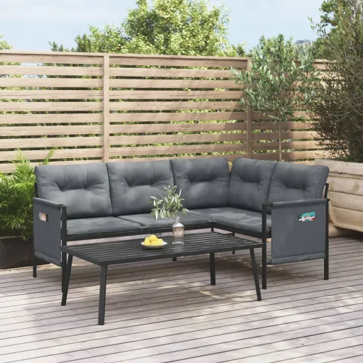 Conjunto Lounge de Jardim Aço Antracite (2 pcs)