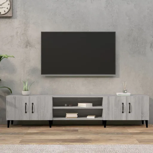 Móvel de TV 180x31,5x40 cm Derivados de Madeira Cinza Sonoma