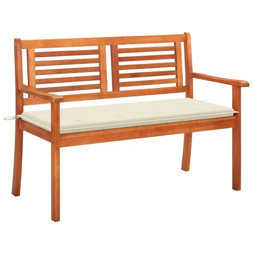 Banco de Jardim 2 Lugares c/ Almofadão 120 cm Eucalipto Maciço