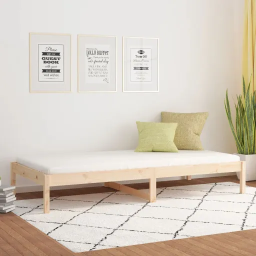 Sofá-Cama Sem Colchão 90x200 cm Madeira de Pinho Maciça