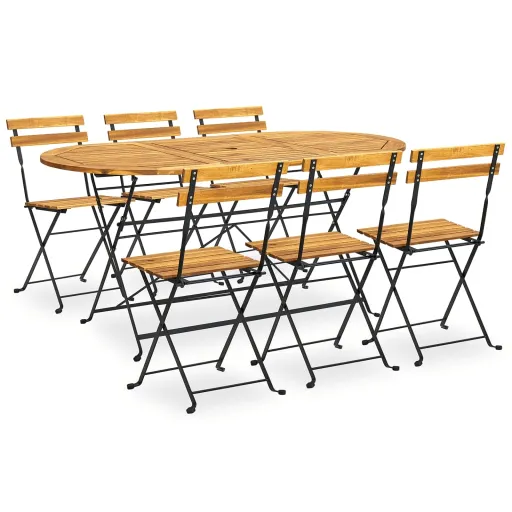Conjunto Dobrável de Jantar p/ Jardim Acácia Maciça (7 pcs)