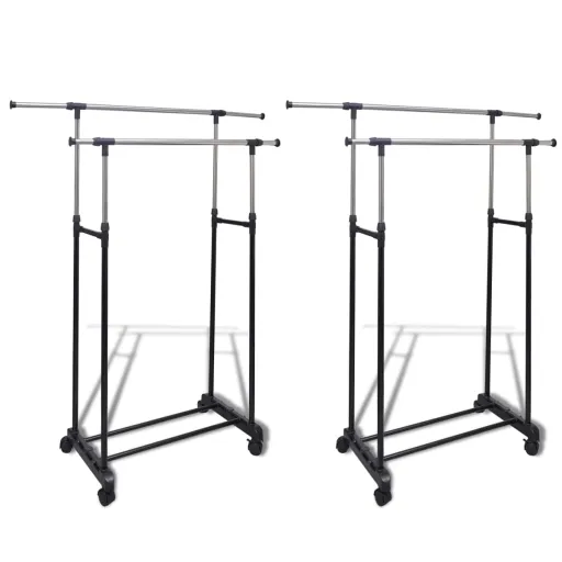 Cabides para Roupas Ajustáveis com 2 Varões   (2 pcs)