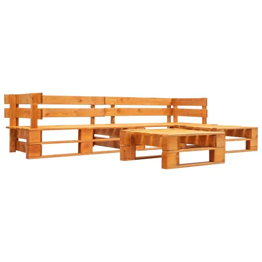 Sofás Paletes Jardim   Madeira Castanho Mel (4 pcs)