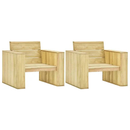Cadeiras de Jardim   89x76x76cm Madeira de Pinho Impregnada (2 pcs)