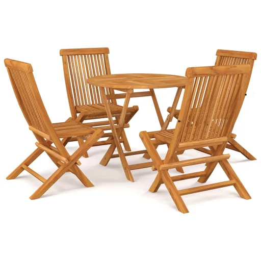 Conjunto de Jantar p/ Jardim Madeira de Teca Maciça (5 pcs)