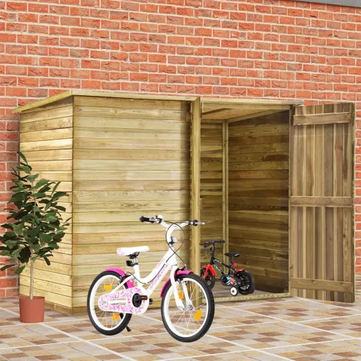 Abrigo de Jardim p/ Bicicletas 232x110x170 cm Pinho Impregnado