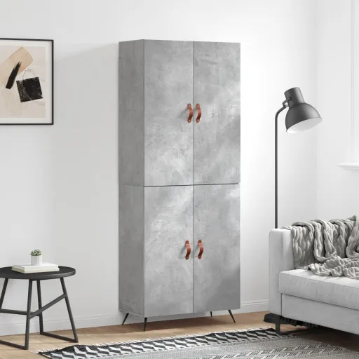 Armário Alto 69,5x34x180 cm Derivados de Madeira Cinza Cimento