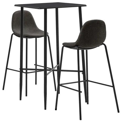 Conjunto de Bar Tecido Cinzento-Escuro (3 pcs)