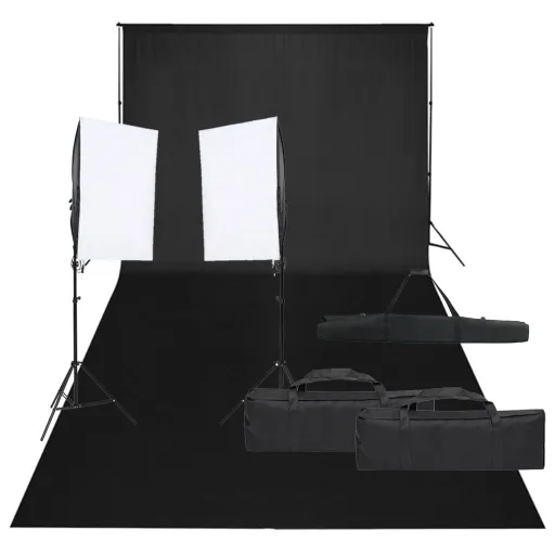 Kit de Estúdio Fotográfico com Conjunto de Iluminação e Fundo