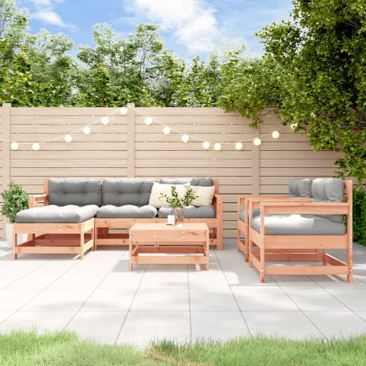 Conjunto Lounge de Jardim Madeira de Douglas Maciça (7 pcs)