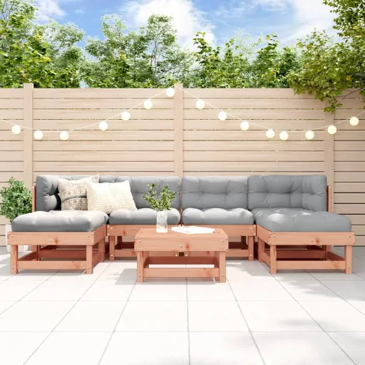 Conjunto Lounge de Jardim Madeira de Douglas Maciça (7 pcs)
