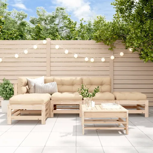 Conjunto Lounge de Jardim Pinho Maciço (6 pcs)