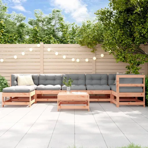 Conjunto Lounge de Jardim Madeira de Douglas Maciça (8 pcs)