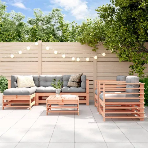 Conjunto Lounge de Jardim Madeira de Douglas Maciça (7 pcs)