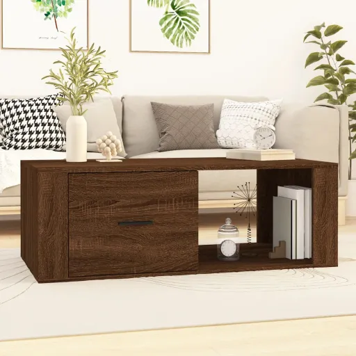 Mesa de Centro 100x50,5x35 Derivados Madeira Carvalho Castanho