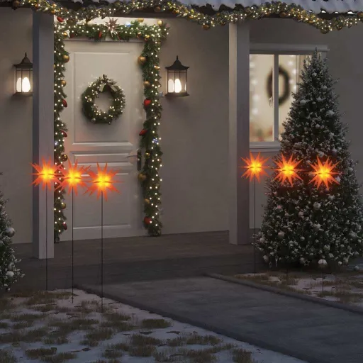 Luzes de Natal com Espigões   LED Dobrável 35 cm Vermelho (3 pcs)